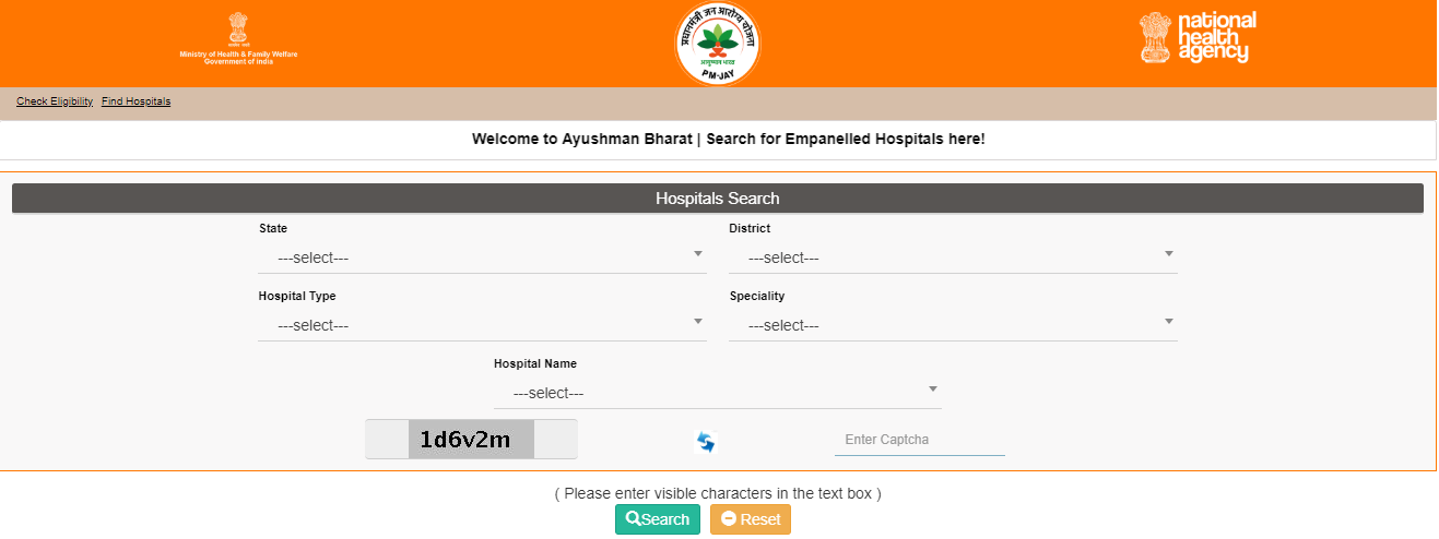 how to find Ayushman Bharat hospital