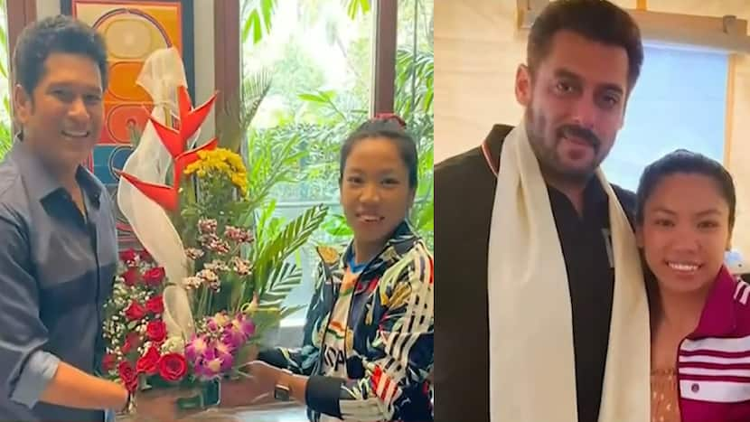 Silver girl Mirabai Chanu meets Sachin Tendulkar, Salman Khan in Mumbai