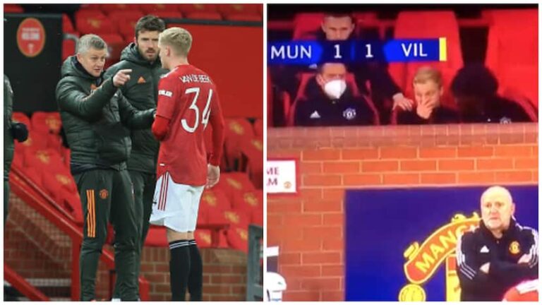Furious With Manager, Man United’s Van de Beek Throws Chewing Gum After Not Being Subbed -Watch
