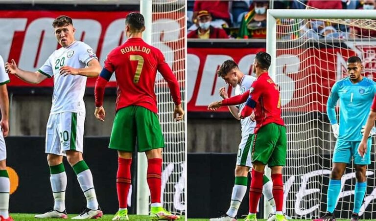Shocking! Cristiano Ronaldo Slaps Irish Player Before Missing Penalty – Watch Video