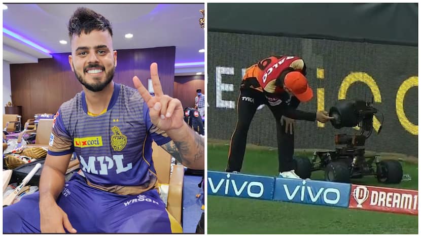 IPL 2021: Nitish Rana's Pull Shot Breaks Camera's Lens Against SRH - Watch Video