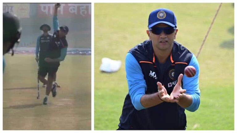 WATCH: When Coach Rahul Dravid Bowls Right Arm Off-Spin In Nets, It’s A Sight To Behold