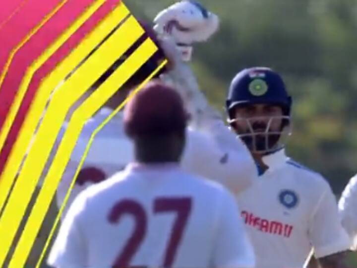 IND vs WI पहला टेस्ट: देखें 81वीं गेंद पर पहला चौका लगाने के बाद विराट कोहली ने क्या किया
