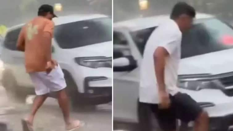 Rohit Sharma Rahul Dravid Sprint To Car Avoid New York Rain Viral Video T20 World Cup 2024 Watch Rohit Sharma, Rahul Dravid Sprint Towards Car To Avoid Getting Wet In New York Rain, Video Goes Viral- WATCH