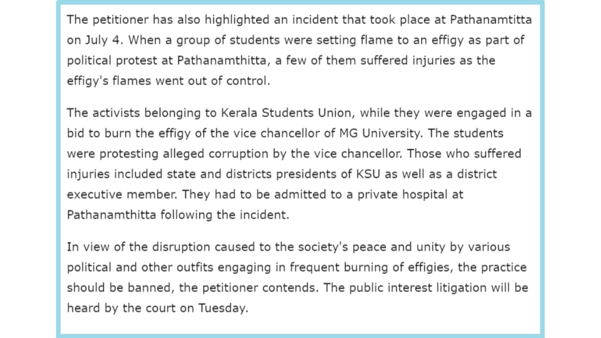 तथ्य जांच: केरल का पुराना वीडियो कर्नाटक कांग्रेस कार्यकर्ताओं द्वारा मोदी का पुतला जलाते समय आग लगने के रूप में साझा किया गया