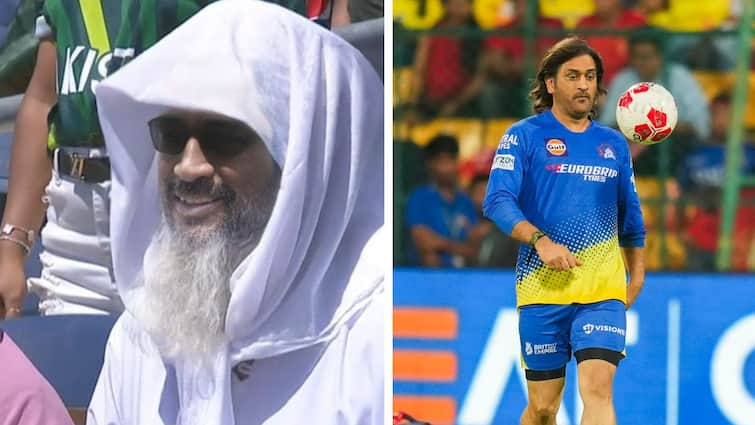 MS Dhoni White Beard Lookalike Viral Picture USA vs PAK T20 World Cup 2024 United States Of America Pakistan MS Dhoni In White Beard? CSK Legend