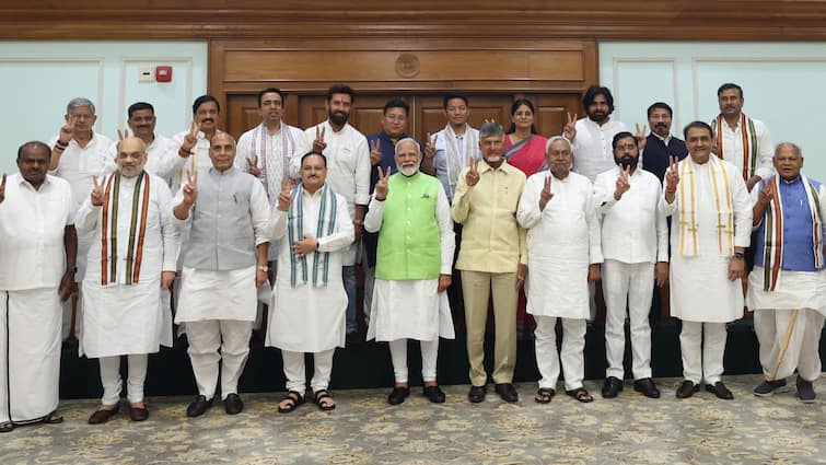 PM Narendra Modi BJP NDA lok sabha elections nitish kumar Chandrababu Naidu PM Modi Unanimously Elected As NDA Leader, BJP Alliance To Meet On June 7 To Stake Claim To Form Govt