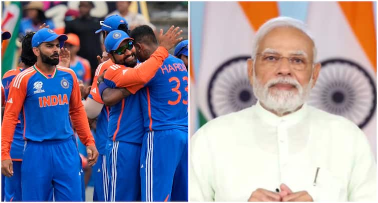 T20 World Cup 2024 PM Modi Speaks To Team India On Phone Lauds Rohit Sharma Virat Kohli PM Modi Dials Team India After Historic T20 World Cup Win, Lauds Rohit Sharma, Virat Kohli