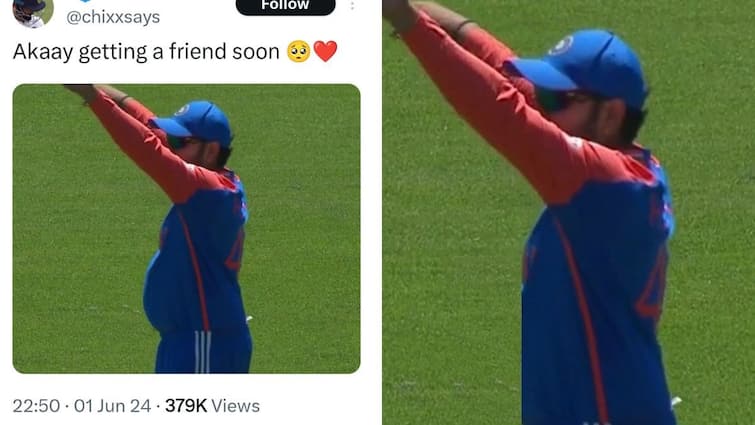 Rohit Sharma Big Belly Fake Pics Go Viral Trending Social Media Memes Reactions T20 World Cup 2024 Pakistani Accounts Morphed Photos Rohit Sharma