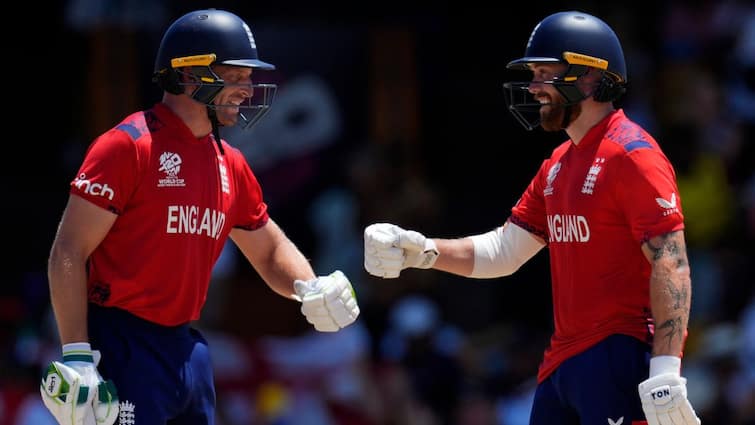 USA vs ENG England Qualify T20 World Cup 2024 Semi Final Jos Buttler Chris Jordan USA vs ENG T20 World Cup 2024: Ruthless England Hand USA 10-Wicket Drubbing, Become First Semi-Finalists