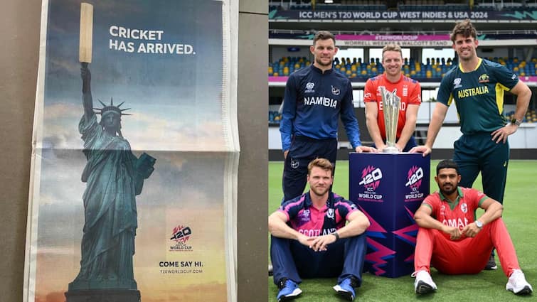 T20 World Cup 2024 USA  Statue of Liberty Cricket Bat New York Times Advertisement New York Times Full-Page Ad Featuring Statue Of Liberty With Cricket Bat Goes Viral Amid T20 World Cup 2024