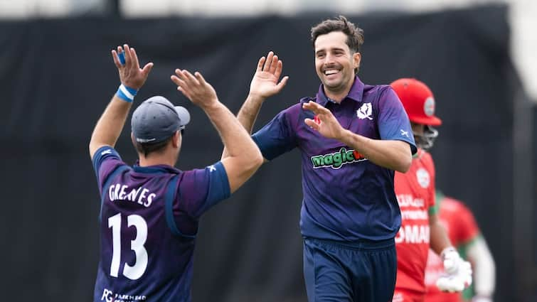 ICC CWC League 2 2023 27 Scotland Charlie Cassell Creates History Registers Best Ever ODI Figures Debut Fidel Edwards Kagiso Rabada ICC CWC League 2 2023-27: Scotland