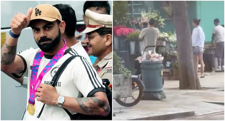 Virat Kohli Spotted With Son Akaay Anushka Sharma London Viral Video IND vs SL Virat Kohli Spotted With Son Akaay In London. Watch Viral Video