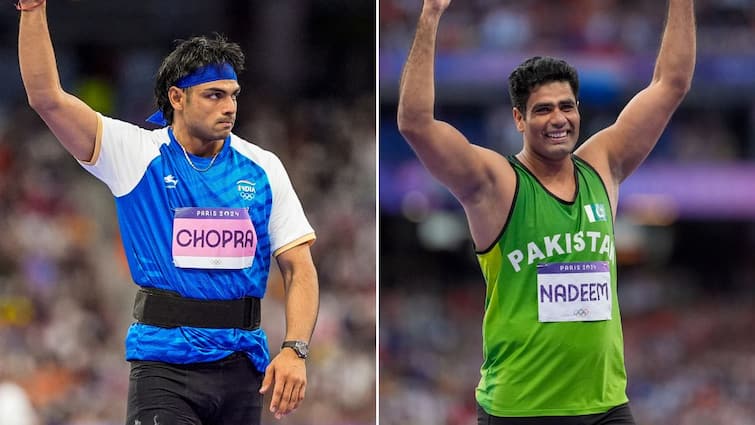 Neeraj Chopra vs Arshad Nadeem Head To Head Record Pakistan Javelin Thrower Sets Olympics Record In Paris 2024 Neeraj Chopra vs Arshad Nadeem