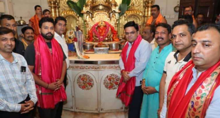 Rohit Sharma Jay Shah Visit Siddhivinayak Temple Mumbai With T20 World Cup 2024 Trophy Rohit Sharma-Jay Shah Visit Siddhivinayak Temple In Mumbai With T20 World Cup 2024 Trophy