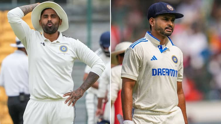 Suryakumar Yadav Shreyas Iyer Sarfaraz Khan Buchi Babu Tournament Mumbai vs TNCA XI Test Career revival Suryakumar Yadav, Shreyas Iyer Battle For Test Career Revival As They Feature For Mumbai In Buchi Babu Tournament