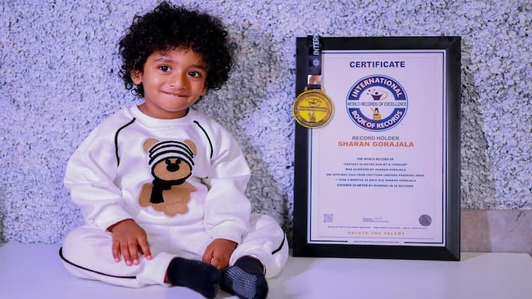 Sharan Gorajala Breaks Guinness World Record Fastest 50 Meter Run Toddler India ABP Exclusive Interview 