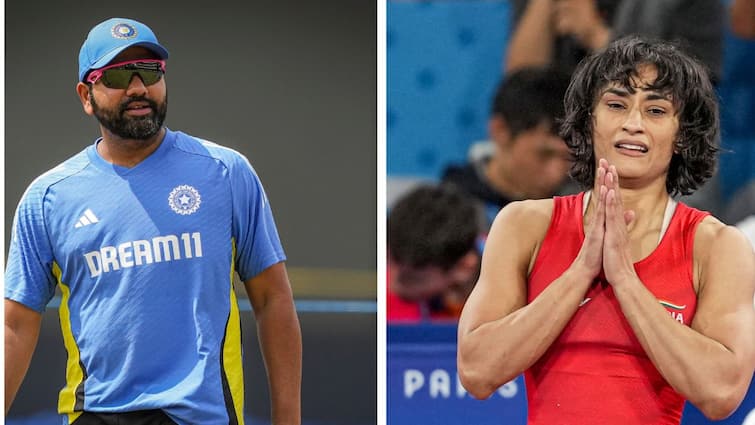 Rohit Sharma Trolled Over Fitness Vinesh Phogat Paris Olympics 2024 Disqualification Overweight Wrestling Social Media Reactions Rohit Sharma Trolled Over Fitness After Vinesh Phogat