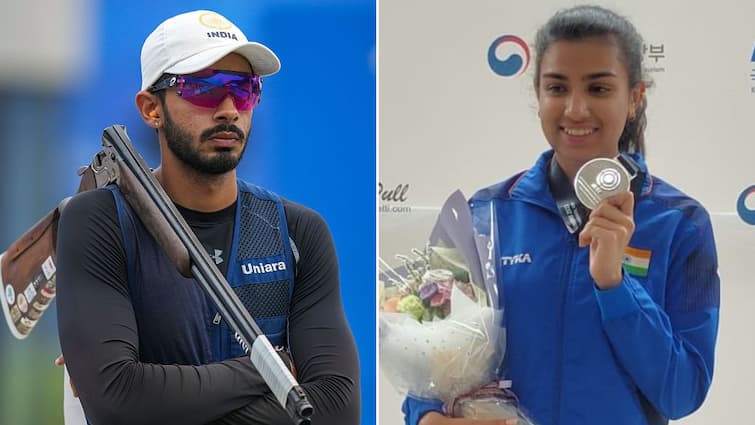 Paris Olympics 2024 Maheshwari Chauhan Anant Jeet Singh Naruka Lose Bronze Medal Match Mixed Team Heartbreak Maheshwari Chauhan & Anant Jeet Singh Lose In Bronze Medal Match Against China At Paris Olympics 2024