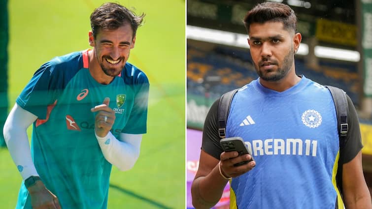 I Bowl Faster Than You Mitchell Starc Gives Cheeky Warning To KKR Teammate Harshit Rana During IND vs AUS Perth Test ‘I Bowl Faster Than You’: Mitchell Starc Gives Cheeky Warning To KKR Teammate Harshit Rana During IND vs AUS Perth Test 