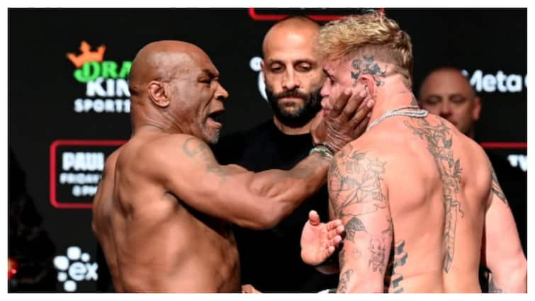 mike-tyson-slaps-jake-paul-boxing-match-official-weigh-in-netflix-at-t-stadium-viral-video-watch Mike Tyson Slaps Jake Paul For THIS Reason During Official Weigh-In; Video Goes Viral 