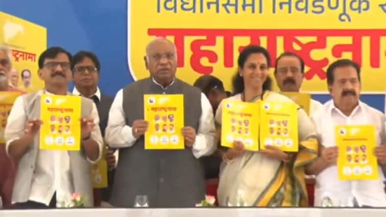 Maharashtra Elections 2024 Congress Manifesto Lists 5 Pillars Farming Employment Kharge Launches MVA