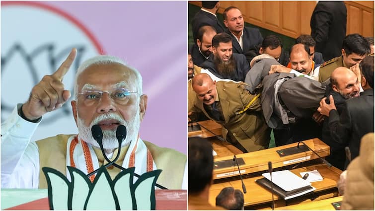 PM Modi On Jammu Kashmir Assembly Ruckus Congress INDIA Want Article 370 Restored In J-K Pursuing Pakistan Agenda Maharashtra Election 2024 Congress, Allies Want Article 370 Restored, Pursuing ‘Pakistan Agenda’: PM Modi On J-K Assembly Ruckus