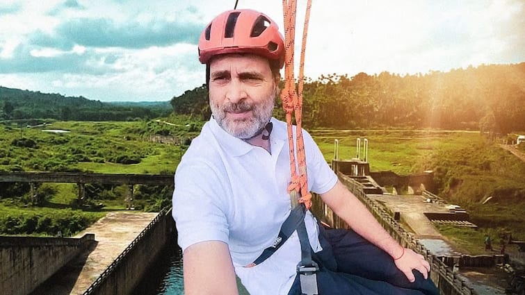 Wayanad Bypoll 2024 Rahul Gandhi Zipline Ride He Priyanka Gandhi Vow To Make It Kerala Top Tourist Destination Watch Video WATCH: Rahul Gandhi Rides Kerala’s Longest Zipline, Vows With Priyanka To Make Wayanad Top Tourist Destination