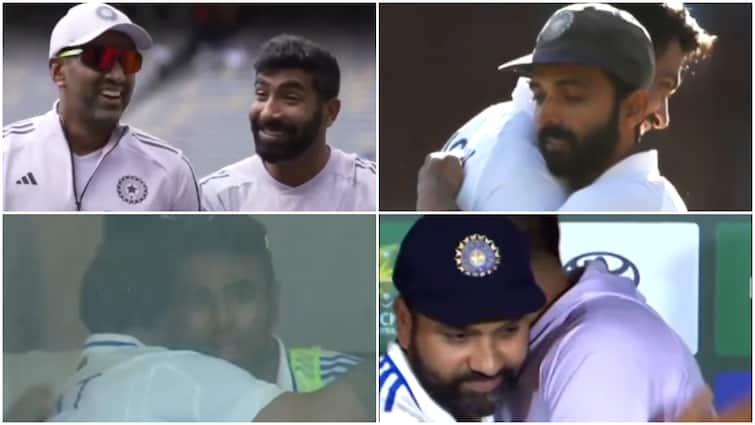 ravichandran-ashwin-retirement-video-goes-viral-emotional-teammates-rahane-kohli-bumrah-rohit-india-cricket-bgt-watch 