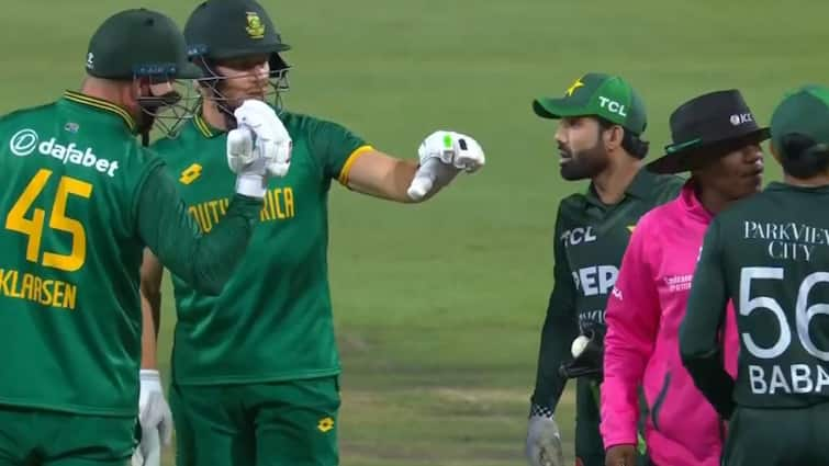 Mohammad Rizwan Heinrich Klaasen Heated On Field Exchange During SA vs PAK 2nd ODI Video Mohammad Rizwan & Heinrich Klaasen Engage In Heated On-Field Exchange During SA vs PAK 2nd ODI 