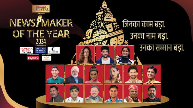 ABP News Newsmaker of the Year 2024 Awards Spotlight Leading Trailblazers Kumar Vishwas Manu Bhaker Kartik Aaryan Among Winners ABP News