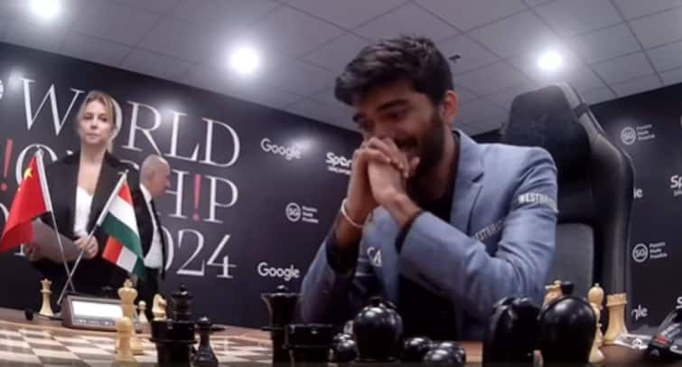 Watch D Gukesh crying emotional rearranging Pieces In Ritual After Winning World Chess Championship Watch D Gukesh