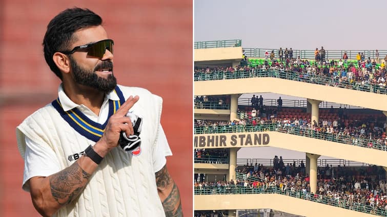 Virat Kohli Heartwarming Gesture Arun Jaitley Stadium Crowd Erupts With Kohli Kohli Chants Video Watch Delhi Vs Railways Ranji WATCH: Virat’s Heartwarming Gesture As Arun Jaitley Stadium Crowd Erupts With 