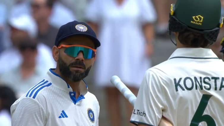 Sam Konstas vs Virat Kohli Reveals Talk With Kohli After Shoulder Barge Incident BGT IND vs AUS Sam Konstas Reveals His Exchange With Virat Kohli After Shoulder-Barge Incident In BGT 2024-25