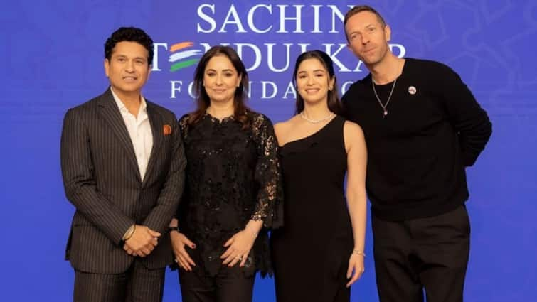 Coldplay Singer Chris Martin Meets Sachin Tendulkar Sara Anjali Family At STF Event In Mumbai Picture Video Coldplay’s Chris Martin Meets Sachin Tendulkar & Family At STF Event In Mumbai 