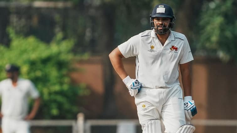 Rohit Sharma Ranji Trophy 2024 2025 Comeback Falls For 3 Runs 19 Balls Mumbai vs Jammu And Kashmir Match Video Rohit Sharma Falls Cheaply In Long-Awaited Ranji Trophy Return During Mumbai vs Jammu & Kashmir Match 