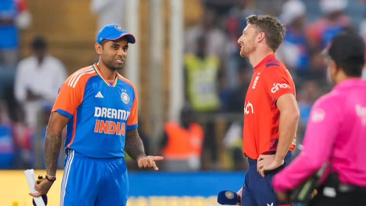 india vs england 5th t20i toss winner jos buttler suryakumar yadav wankhede stadium mumbai IND Vs ENG, 5th T20I: England Elect To Bowl First In Mumbai 