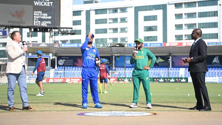 afghanistan vs south africa icc champions trophy 2025 toss winner update bat bowl first karachi playing xi details Champions Trophy 2025: South Africa Opt To Bat First Vs Afghanistan, Playing XI Details Inside