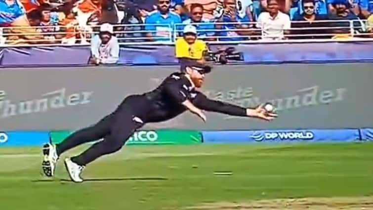 IND vs NZ Champions Trophy 2025 Match Dubai Kane Williamson One Handed Stunner Catch Diving Ravindra Jadeja Wicket IND vs NZ: After Phillips’ Blinder, Kane Williamson Joins The Party With A One-Handed Stunner To Remove Jadeja— WATCH