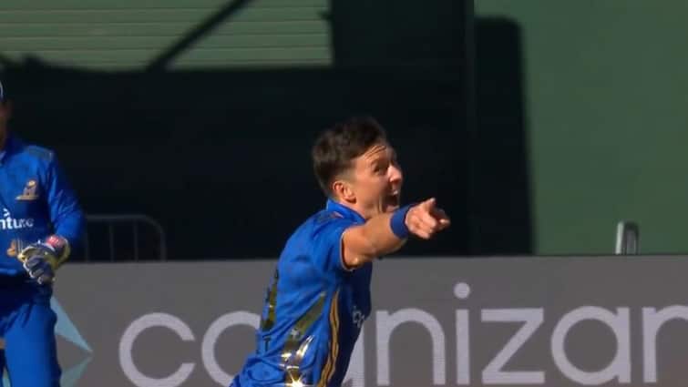 Trent Boult Hilarious LBW Appeal miny vs so mlc 2025 match watch viral video match result WATCH: Trent Boult