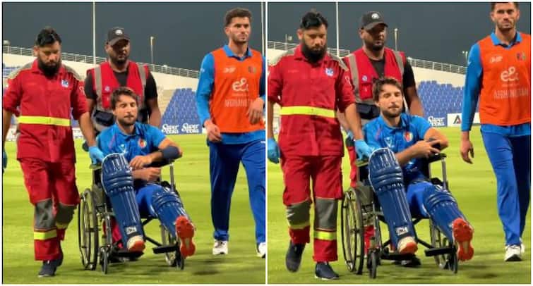 AFG vs BAN Afghan Cricketer Rahmat Shah Serious Injury Taken Off Field Wheelchair AFG vs BAN: Afghan Cricketer Suffers Serious Injury, Taken Off Field In Wheelchair