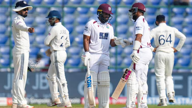 ind vs wi test target set wi bowled out on 390 india need 121 to win Target Set! West Indies Bowled Out On 390, India Need 121 To Win Test Match