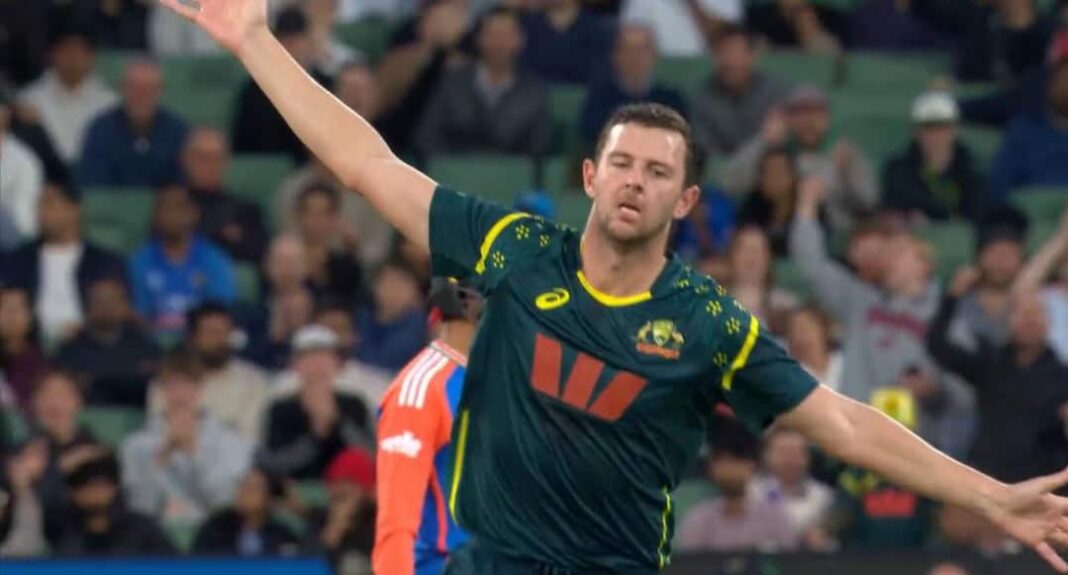 IND vs AUS: Josh Hazlewood Rattles India, Breaks T20I Wicket Record IND vs AUS: Josh Hazlewood Rattles India, Breaks T20I Wicket Record