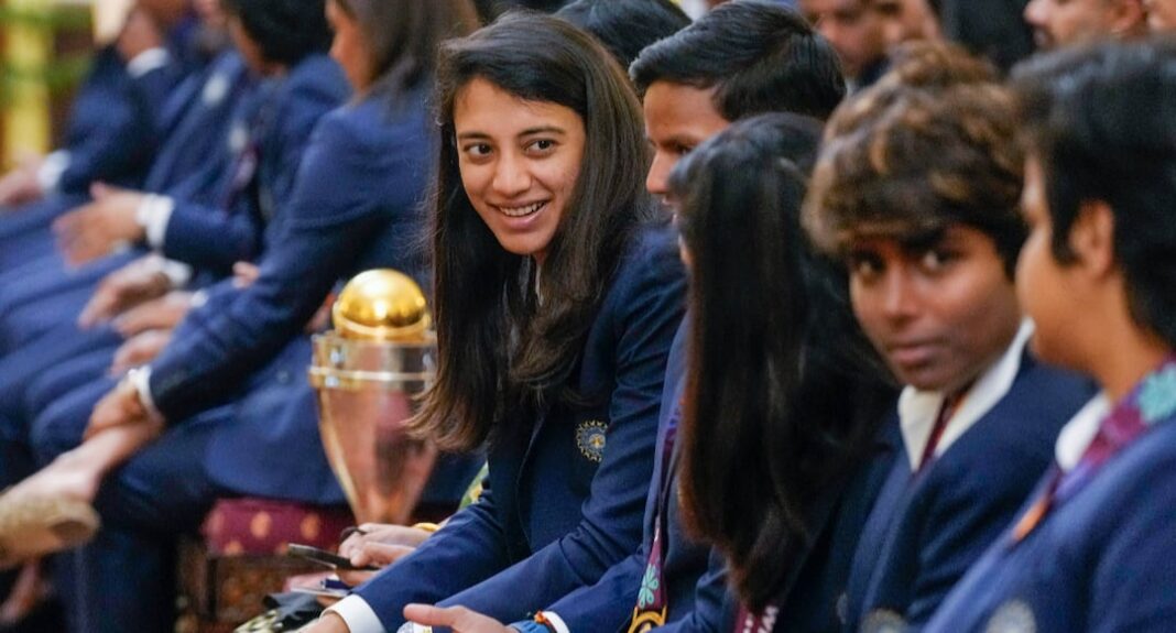 Maharashtra Govt Announces ₹2.25 Crore Reward Smriti Mandhana Jemimah Rodrigues Maharashtra Govt Announces ₹2.25 Crore Reward For Mandhana, Jemimah & Radha After World Cup Triumph