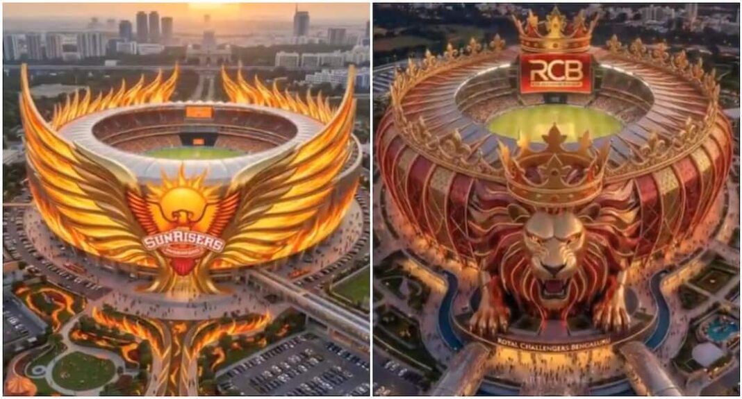 एआई ने प्रतिष्ठित टीम प्रतीकों के साथ आईपीएल स्टेडियमों की पुनर्कल्पना की - देखें
